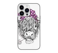 DCEHGEW Coque de téléphone vache avec nœuds rouges pour iPhone 14 Pro Max 6,7", coque de téléphone antichoc en TPU, protection intégrale