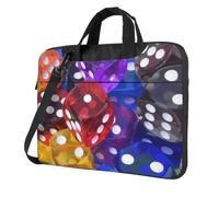 DCEHGEW Ensemble de dés de jeux imprimés, sac à bandoulière pour ordinateur portable, triple couche de protection, résistant aux chocs, pour homme et femme, Noir , 15.6 inch