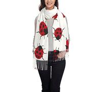 DCEHGEW Foulard classique noir et blanc imitation cachemire à gros pois pour homme et femme, Coccinelle, taille unique