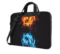 DCEHGEW Ice and Fire Sac à bandoulière pour ordinateur portable imprimé boxe, triple couche de protection antichoc pour homme et femme, Noir , 14 inch