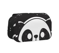 DCEHGEW Jolie trousse à crayons à rabat avec 2 compartiments, grande capacité, organiseur de papeterie portable pour l'école, les voyages et l'art, Pandas mignons de dessins animés, One Size, Cartable