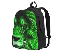 DCEHGEW Little Tiger in Space Sac à dos de voyage pour ordinateur portable léger pour la randonnée et une utilisation décontractée, Green Cool Lion, One Size, Sac à dos de voyage