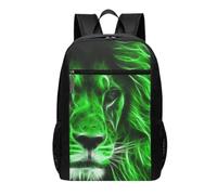 DCEHGEW Little Tiger in Space Sac à dos de voyage pour ordinateur portable - Sac d'école léger pour sac à dos décontracté, sac à dos de randonnée, Green Cool Lion, One Size, Sac à dos de voyage