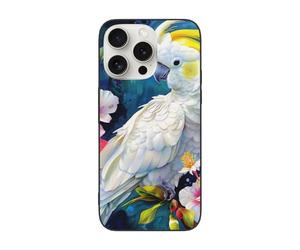 DCEHGEW Magnifique coque de téléphone avec imprimé cacatoès et fleur pour iPhone 15 Pro 6,1", coque de téléphone en TPU résistant aux chocs, prend en charge le chargement sans fil, sans protection