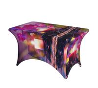 DCEHGEW Nappe rectangulaire en élasthanne de 1,2 m - Motif pierres zen et bambou - Lavable - Pour événement, mariage, banquet et fête