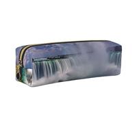 DCEHGEW Niagara Falls Trousse à crayons en cuir avec fermeture éclair dorée, doré, One Size, Cartable