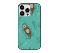DCEHGEW Otters in Love Prints Coque de téléphone pour iPhone 14 Pro 6,1", coque de téléphone antichoc en TPU, protection intégrale du corps, blanc
