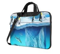 DCEHGEW Penguins On The Iceberg Sac à bandoulière pour ordinateur portable avec triple couche de protection antichoc pour homme et femme, Noir , 13 inch