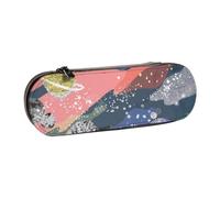 DCEHGEW Planet Prints Trousse à crayons en cuir avec emplacements pour stylos, coque rigide élégante pour l'école, le bureau, les voyages, cadeau pour étudiants, hommes et femmes, Planète, One Size
