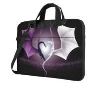 DCEHGEW Purple and Wirte Sac à bandoulière pour ordinateur portable avec imprimé dragons triple couche de protection antichoc pour homme et femme, Noir , 13 inch