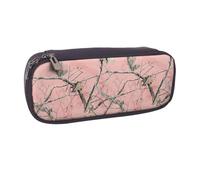DCEHGEW Red Line Trousse à crayons en cuir PU avec fermeture éclair pour l'école, le bureau, les voyages, cadeau personnalisé, Camouflage feuilles roses, One Size, Cartable