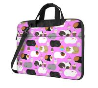 DCEHGEW Sac à bandoulière pour ordinateur portable imprimé cochons d'Inde et cupcakes triple couche de protection antichoc pour homme et femme, Noir , 14 inch