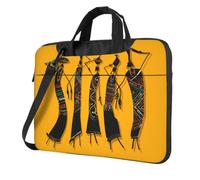 DCEHGEW Sac à bandoulière pour ordinateur portable imprimé culture africaine créative, triple couche de protection antichoc pour ordinateur portable pour homme et femme, Noir , 15.6 inch