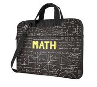 DCEHGEW Sac à bandoulière pour ordinateur portable imprimé mathématiques à triple couche de protection antichoc pour ordinateur portable pour homme et femme, Noir , 13 inch