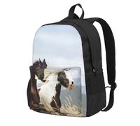 DCEHGEW Sac à dos de voyage léger pour ordinateur portable avec imprimé citron fruit pour la randonnée et une utilisation décontractée, Chevaux au galop, One Size, Sac à dos de voyage