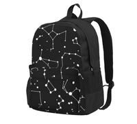 DCEHGEW Sac à dos de voyage léger pour ordinateur portable avec imprimé de roses gris sarcelle pour la randonnée et une utilisation décontractée, Constellation de divination étoilée., One Size, Sac à