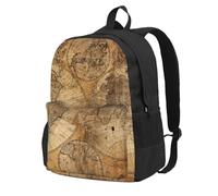 DCEHGEW Sac à dos de voyage léger pour ordinateur portable avec imprimé lama alpaga pour la randonnée et une utilisation décontractée, motif carte du monde, One Size, Sac à dos de voyage