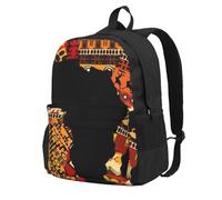 DCEHGEW Sac à dos de voyage léger pour ordinateur portable avec imprimé lama alpaga pour la randonnée et une utilisation décontractée, Motif ethnique de la carte africaine, One Size, Sac à dos de