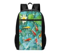 DCEHGEW Sac à dos de voyage léger pour ordinateur portable avec motif à rayures jaunes citron, sac à dos d'école, sac à dos décontracté, sac à dos de randonnée, Joli poisson carpe rouge japonais, One