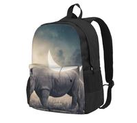 DCEHGEW Sac à dos de voyage léger pour ordinateur portable imprimé crânes pour la randonnée et l'utilisation décontractée, Rhino, One Size, Sac à dos de voyage