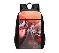 DCEHGEW Sac à dos de voyage léger pour ordinateur portable Motif cygnes blancs avec arbre floral rose, Verre à vin rouge Cheers, One Size, Sac à dos de voyage