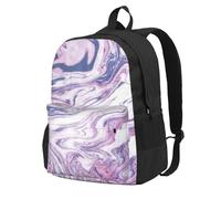 DCEHGEW Sac à dos de voyage léger pour ordinateur portable, sac d'école léger pour la randonnée et une utilisation décontractée, Texture marbre violet foncé, One Size, Sac à dos de voyage