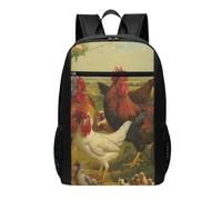 DCEHGEW Sac à dos de voyage pour ordinateur portable avec imprimé dauphin mignon - Sac d'école léger pour sac à dos décontracté, sac à dos de randonnée, Poules et ferme, One Size, Sac à dos de voyage