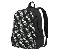DCEHGEW Sac à dos de voyage pour ordinateur portable avec imprimé dauphin, sac d'école léger pour la randonnée et une utilisation décontractée, Tête de mort noire., One Size, Sac à dos de voyage