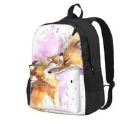 DCEHGEW Sac à dos de voyage pour ordinateur portable avec imprimé de couleur marocaine, sac d'école léger pour la randonnée et une utilisation décontractée, Maman et petit renard, One Size, Sac à dos