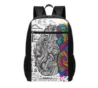 DCEHGEW Sac à dos de voyage pour ordinateur portable avec imprimé géométrique arc-en-ciel - Sac d'école léger pour sac à dos décontracté, sac à dos de randonnée, Cerveau gauche et droit., One Size