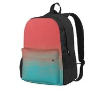DCEHGEW Sac à dos de voyage pour ordinateur portable avec imprimé girafe, sac d'école léger pour la randonnée et une utilisation décontractée, Texture bleu sarcelle et corail, One Size, Sac à dos de
