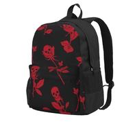 DCEHGEW Sac à dos de voyage pour ordinateur portable imprimé ballon de football, sac d'école léger pour la randonnée et l'utilisation décontractée, Tête de mort rose., One Size, Sac à dos de voyage
