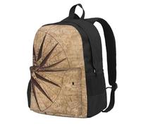 DCEHGEW Sac à dos de voyage pour ordinateur portable imprimé chien mignon sac à dos léger pour la randonnée et utilisation décontractée, Carte de boussole, One Size, Sac à dos de voyage