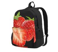 DCEHGEW Sac à dos de voyage pour ordinateur portable imprimé doré et noir, sac d'école léger pour la randonnée et une utilisation décontractée, Fraise, One Size, Sac à dos de voyage
