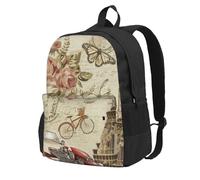 DCEHGEW Sac à dos de voyage pour ordinateur portable imprimé pingouins, sac d'école léger pour la randonnée et une utilisation décontractée, Carte postale de Paris, One Size, Sac à dos de voyage