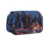 DCEHGEW Sea View Sunset Trousse à crayons avec 2 compartiments, grande capacité, organiseur de papeterie portable pour l'école, les voyages et l'art, New York City Night, One Size, Cartable