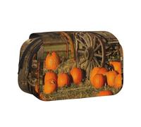 DCEHGEW Sea View Sunset Trousse à crayons avec 2 compartiments, grande capacité, organiseur de papeterie portable pour l'école, les voyages et l'art, Chariot citrouilles, One Size, Cartable