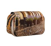 DCEHGEW Sea View Sunset Trousse à crayons avec 2 compartiments, grande capacité, organiseur de papeterie portable pour l'école, les voyages et l'art, La rue du centre historique de Pologne, One Size