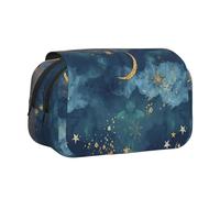 DCEHGEW Sea View Sunset Trousse à crayons avec 2 compartiments, grande capacité, organiseur de papeterie portable pour l'école, les voyages et l'art, Étoiles du ciel nocturne, One Size, Cartable