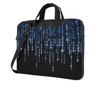 DCEHGEW The Blue Binary Sac à bandoulière pour ordinateur portable avec triple couche de protection antichoc pour homme et femme, Noir , 15.6 inch
