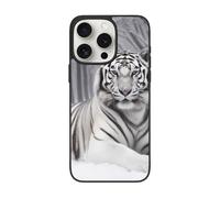 DCEHGEW The Wild White Tiger Prints Coque de téléphone pour iPhone 15 Pro 6,1", coque de téléphone en TPU résistant aux chocs, prend en charge le chargement sans fil, avec protection d'objectif