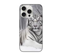 DCEHGEW The Wild White Tiger Prints Coque de téléphone pour iPhone 15 Pro Max 6,7", coque de téléphone en TPU résistant aux chocs, prend en charge le chargement sans fil, sans protection d'objectif