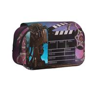 DCEHGEW Trousse à crayons à rabat avec 2 compartiments, grande capacité, organiseur de papeterie portable pour l'école, les voyages et l'art, Clap de cinéma, One Size, Cartable