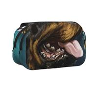 DCEHGEW Trousse à crayons à rabat avec 2 compartiments, grande capacité, organiseur de papeterie portable pour l'école, les voyages et l'art, Rottweiler Tête de langue pour chien, One Size, Cartable