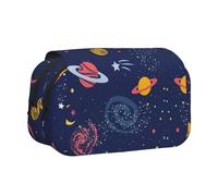 DCEHGEW Trousse à crayons à rabat avec 2 compartiments, grande capacité, organiseur de papeterie portable pour l'école, les voyages et l'art, Constellation étoiles galaxies, One Size, Cartable