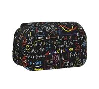 DCEHGEW Trousse à crayons à rabat avec 2 compartiments, grande capacité, organiseur de papeterie portable pour l'école, les voyages et l'art, Formule mathématique colorée, One Size, Cartable
