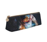 DCEHGEW Trousse à crayons avec fermeture éclair et motif tête de mort - En cuir PVC - Triangle - Trousse de maquillage - Pochette à stylos, Cool Man in Outer Space Galaxie, One Size, Cartable