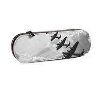 DCEHGEW Trousse à crayons en cuir avec emplacements pour stylos et coque rigide élégante pour l'école, le bureau, les voyages, cadeau pour étudiants, hommes et femmes, Seconde Guerre mondiale, One