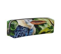 DCEHGEW Trousse à crayons en cuir avec imprimé oiseau en chêne - Jolie trousse de maquillage simple - Fermeture éclair dorée, Argenté., One Size, Cartable