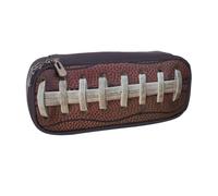 DCEHGEW Trousse à crayons en cuir PU avec fermeture éclair sur le dessus pour l'école, le bureau, les voyages, cadeau personnalisé, Lacets de football américain., One Size, Cartable
